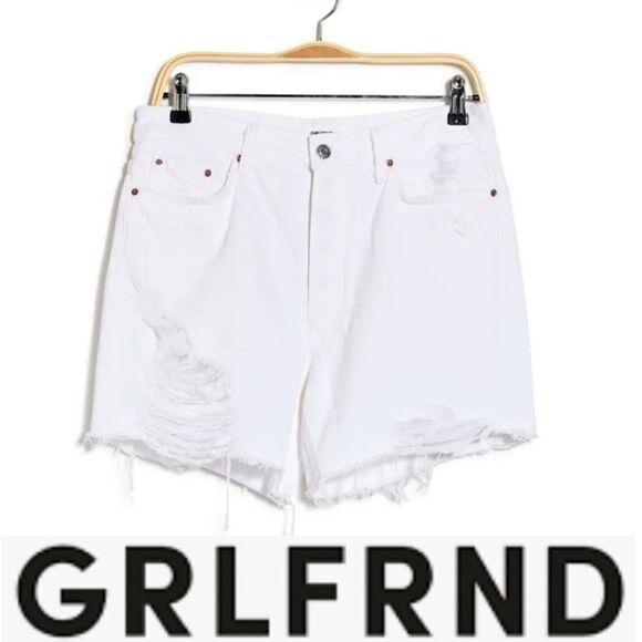 GRLFRND White Distressed Shorts! - Picture 1 of 5